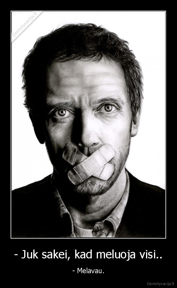 - Juk sakei, kad meluoja visi..