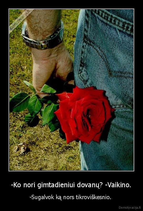 -Ko nori gimtadieniui dovanų? -Vaikino.