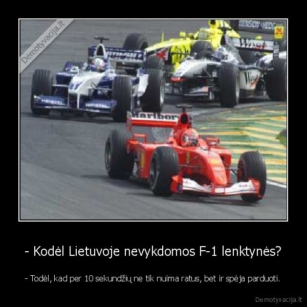 - Kodėl Lietuvoje nevykdomos F-1 lenktynės?