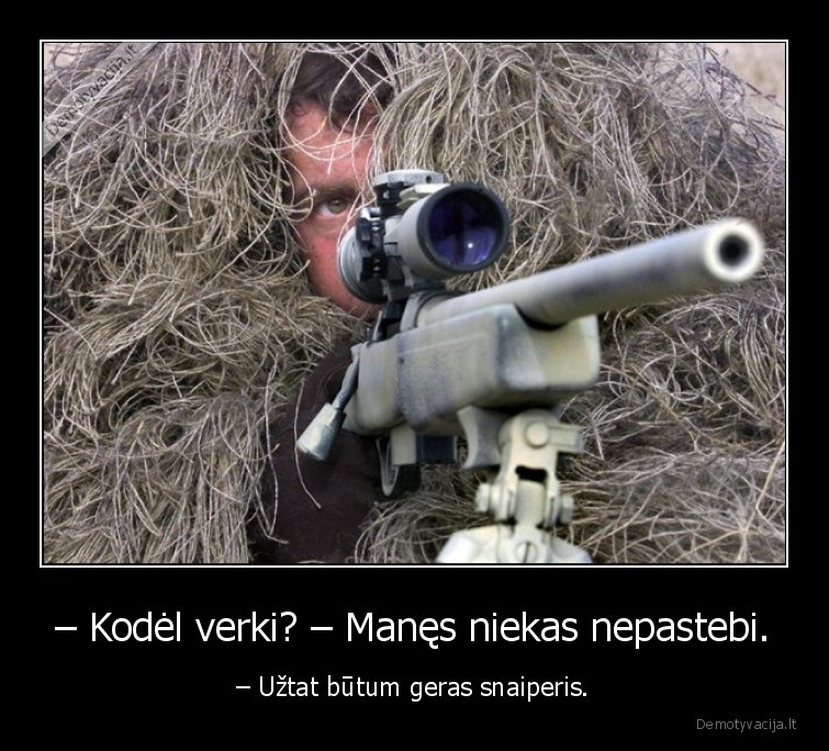 nepastebi,snaiperis,verkia,nepastebimas