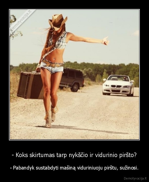 - Koks skirtumas tarp nykščio ir vidurinio piršto?