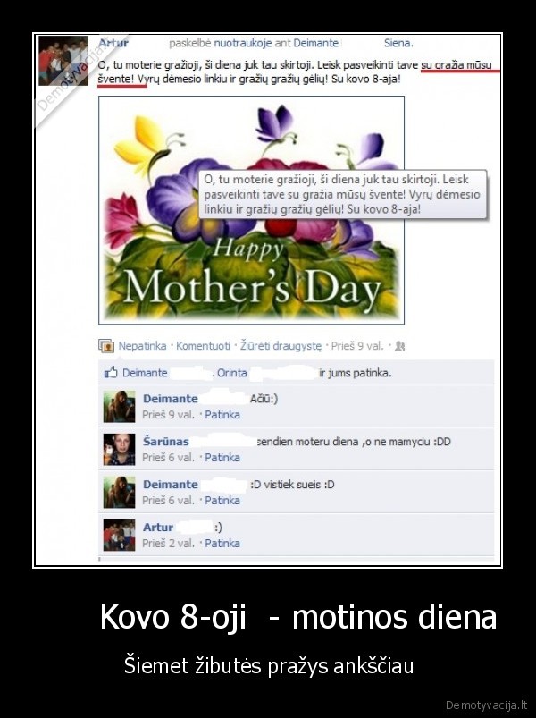       Kovo 8-oji  - motinos diena