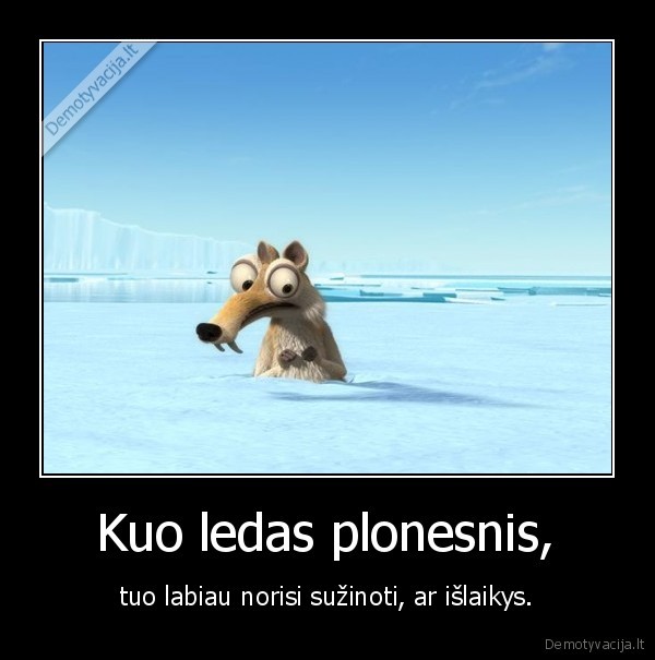  Kuo ledas plonesnis, 