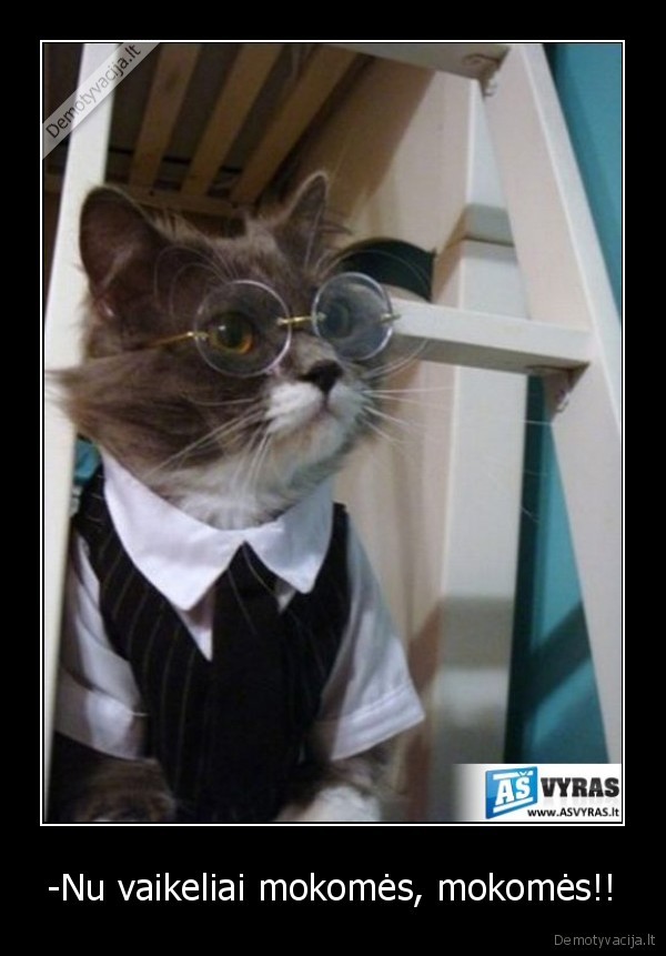 -Nu vaikeliai mokomės, mokomės!!