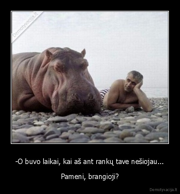 -O buvo laikai, kai aš ant rankų tave nešiojau...