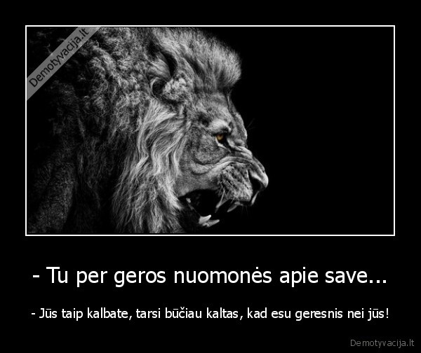 - Tu per geros nuomonės apie save...