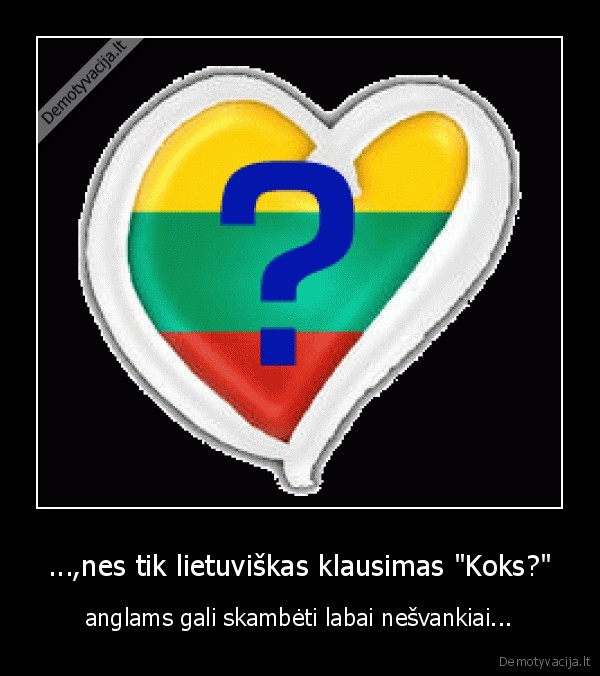 ...,nes tik lietuviškas klausimas "Koks?"