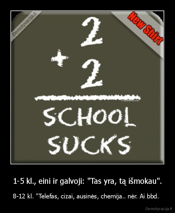 1-5 kl., eini ir galvoji: &quot;Tas yra, tą išmokau&quot;.