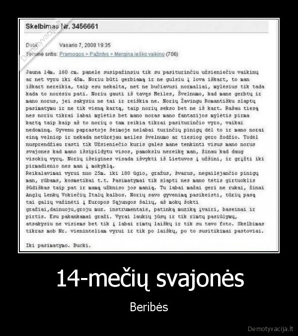 14-mečių svajonės