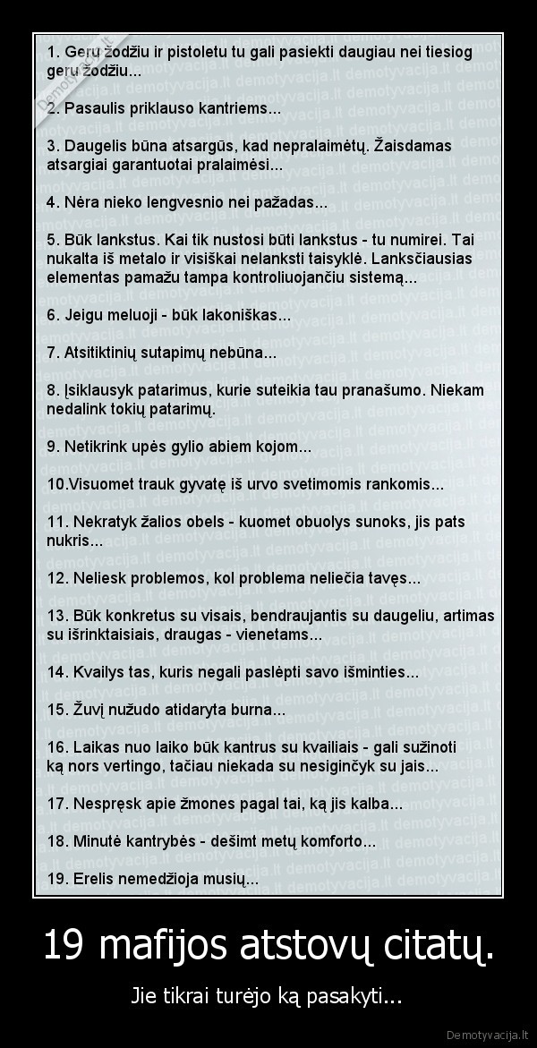 19 mafijos atstovų citatų.