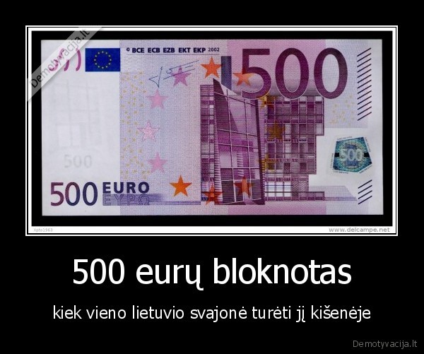 500 eurų bloknotas