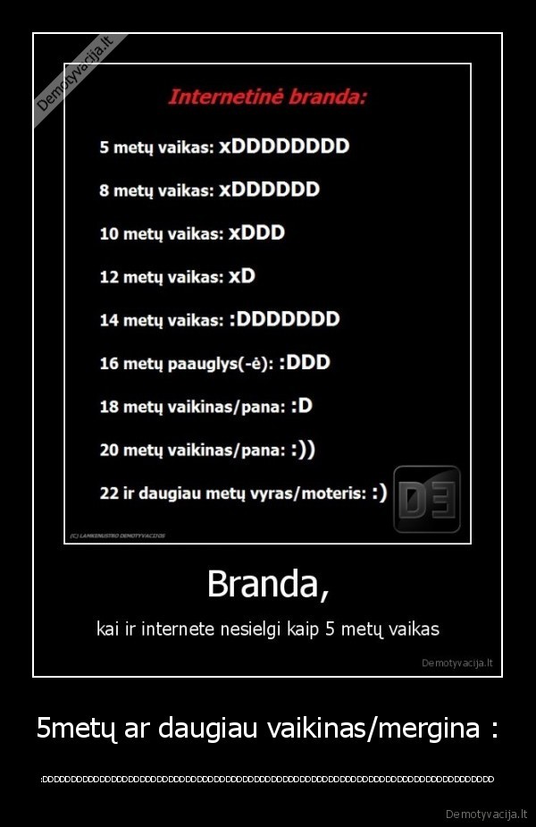 5metų ar daugiau vaikinas/mergina :