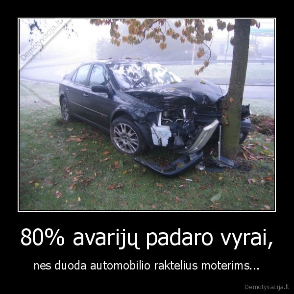 80% avarijų padaro vyrai,