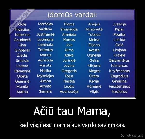Ačiū tau Mama,