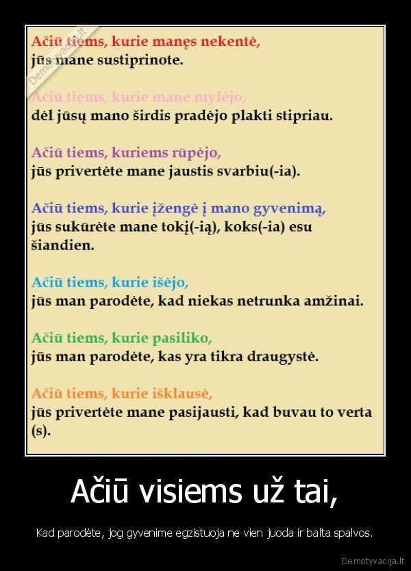 Ačiū visiems už tai,