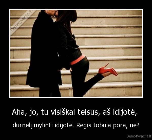 Aha, jo, tu visiškai teisus, aš idijotė, 