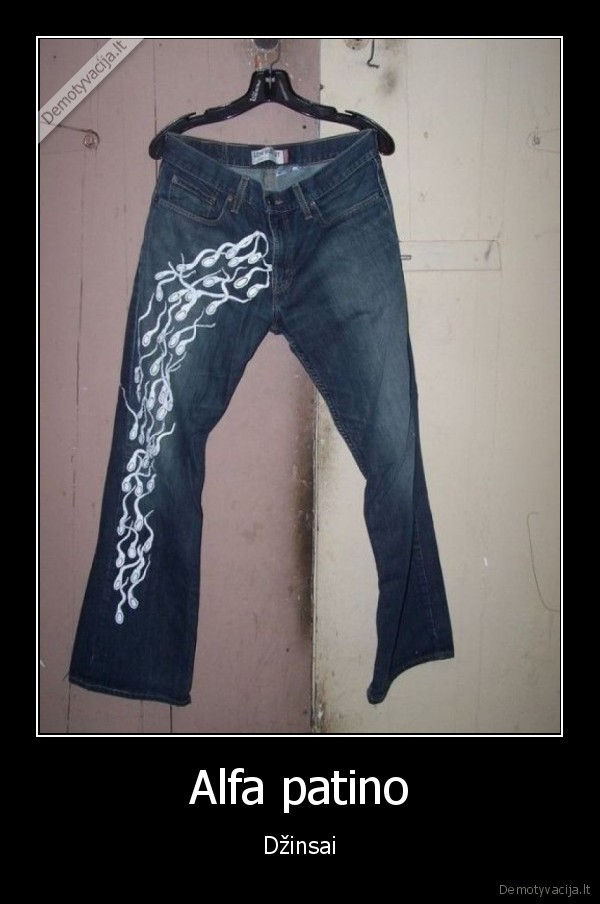 alfa, patinas,dzinsai, su, spermatozoidais