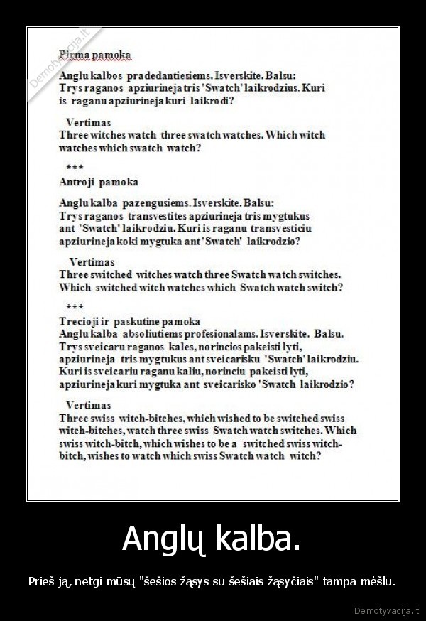 anglu, kalba, zasys, ragana