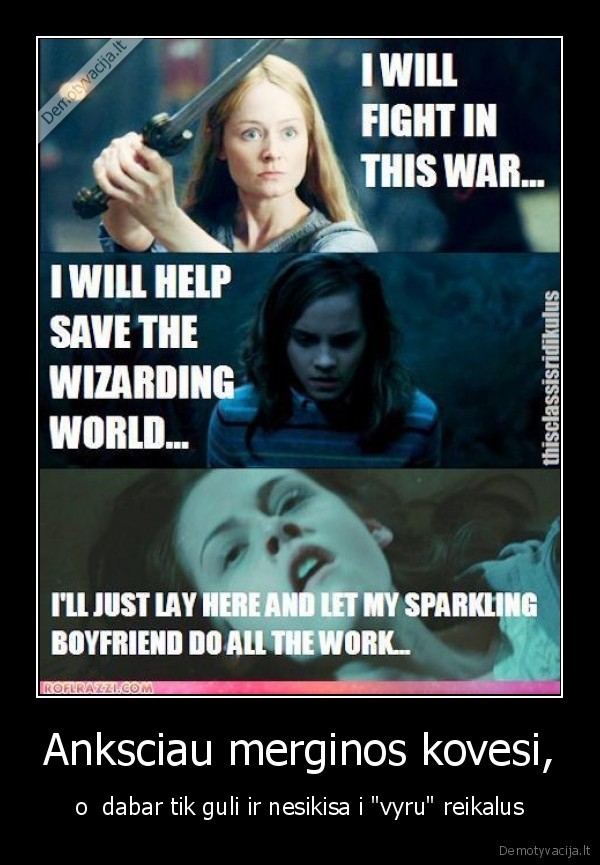 Anksciau merginos kovesi,