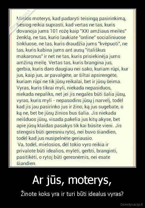 idealus, vyras,istorija