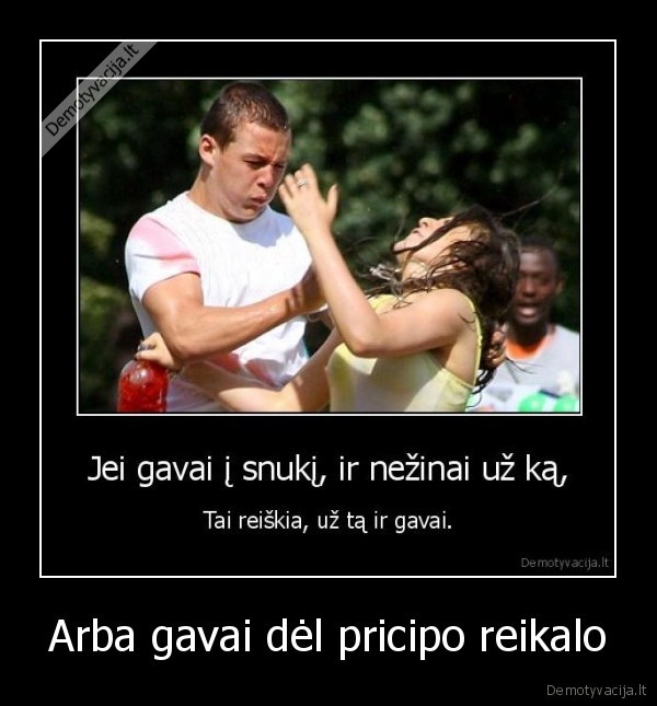 Arba gavai dėl pricipo reikalo