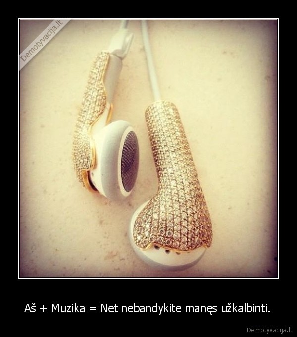 Aš + Muzika = Net nebandykite manęs užkalbinti.