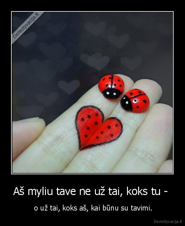 Aš myliu tave ne už tai, koks tu - 