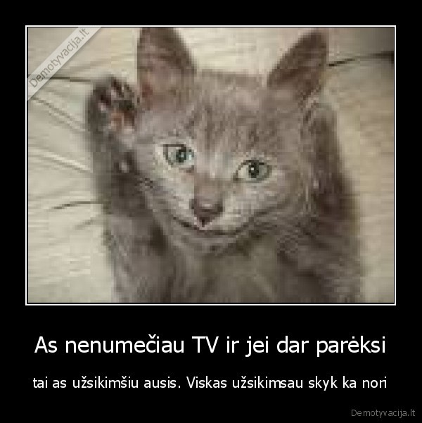 As nenumečiau TV ir jei dar parėksi