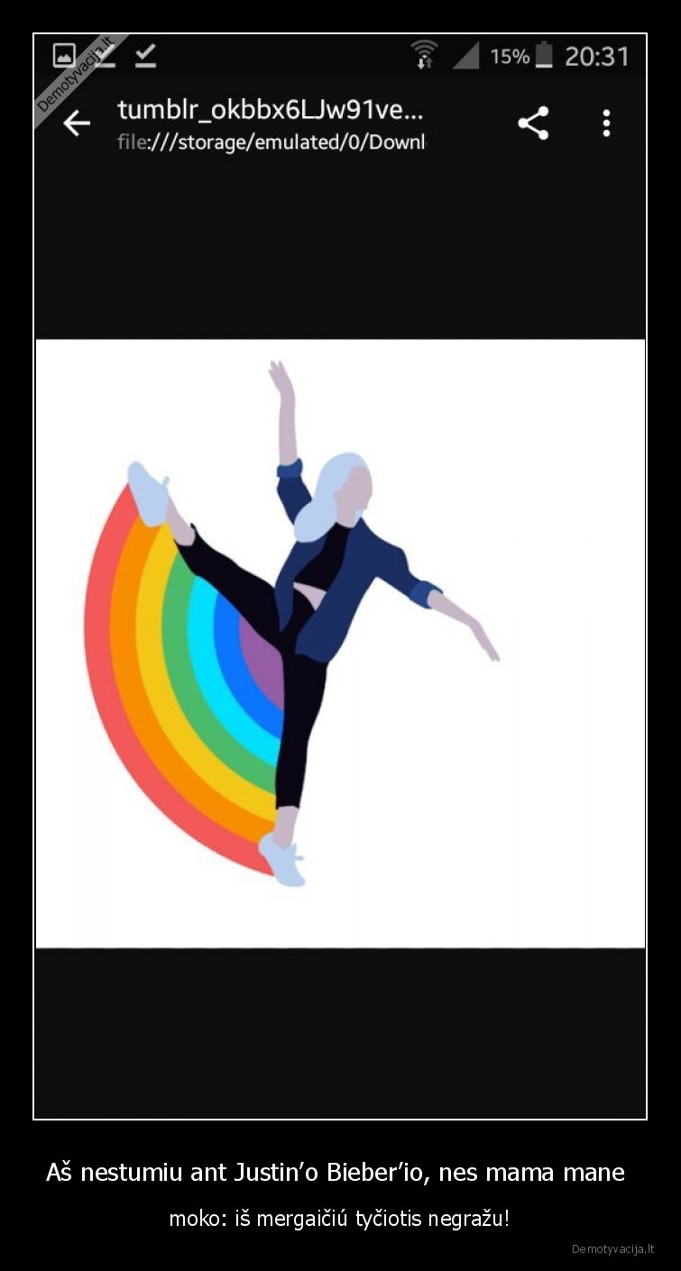 Aš nestumiu ant Justin’o Bieber’io, nes mama mane 