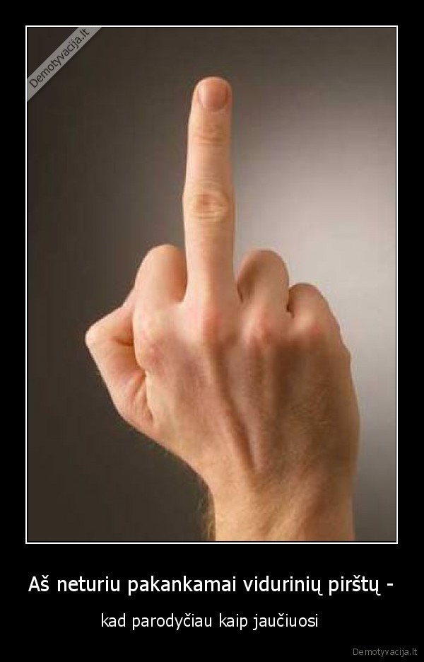 Aš neturiu pakankamai vidurinių pirštų -