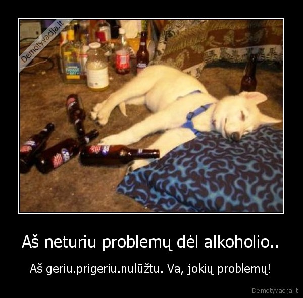 Aš neturiu problemų dėl alkoholio..