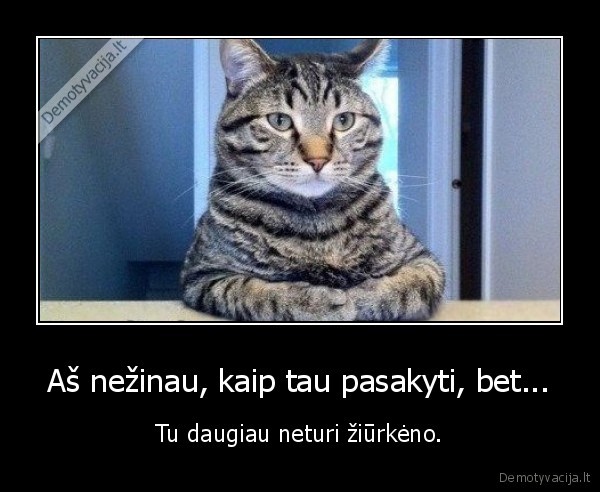 Aš nežinau, kaip tau pasakyti, bet...