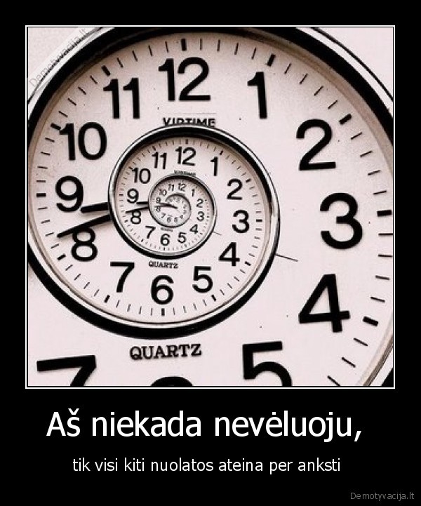 laikas, punktualumas, velavimas