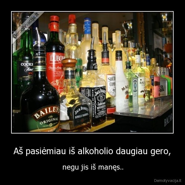 Aš pasiėmiau iš alkoholio daugiau gero,