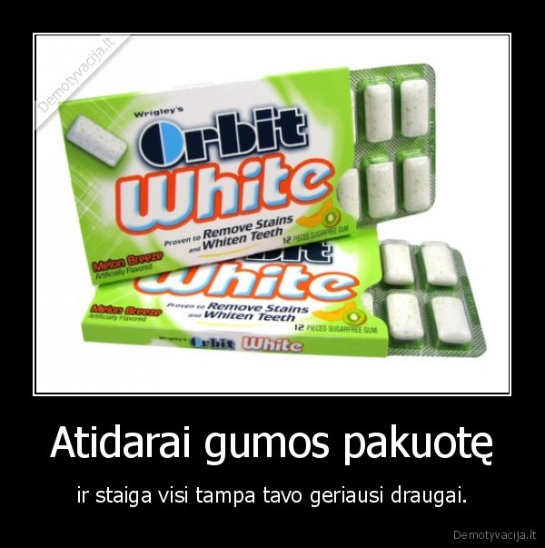 Atidarai gumos pakuotę