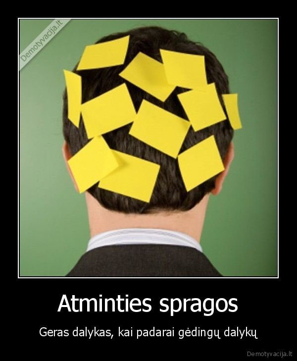 atmintis,spragos,gedinga,dalykai,padaryti,lapukai,nugara,galva, plaukai