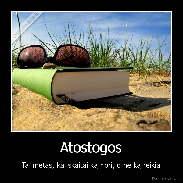 atostogu, metas,knygu, skaitymas,papludimys