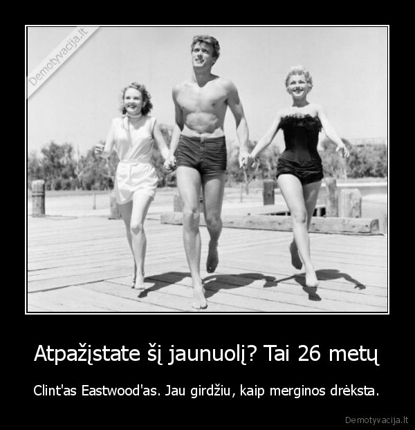 clint, eastwood,jaunuolis,mergina,drekimas