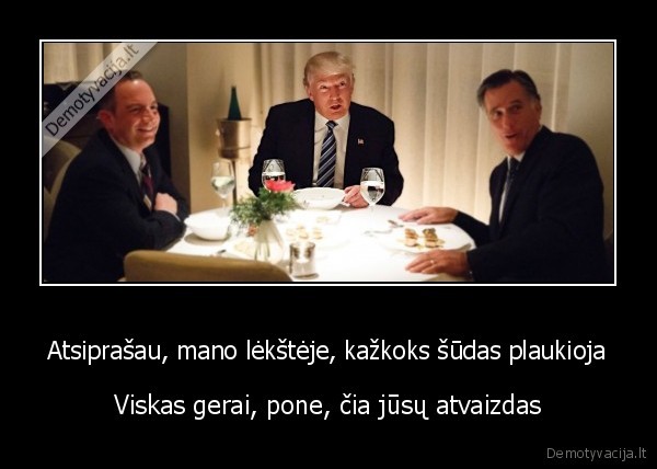 Atsiprašau, mano lėkštėje, kažkoks šūdas plaukioja