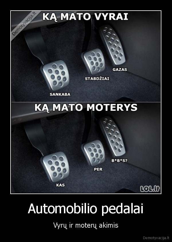 moteris, uz, vairo,masinos, pedalai