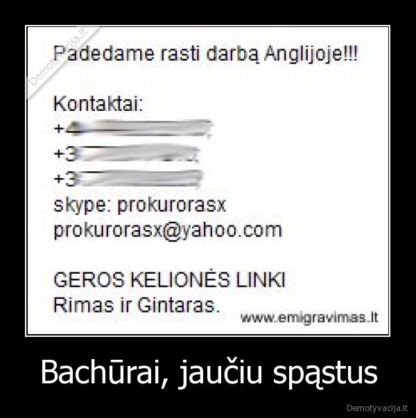 Bachūrai, jaučiu spąstus