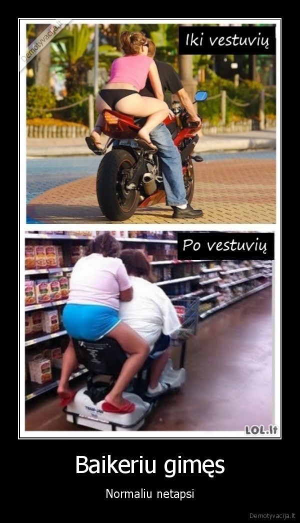 juokingas, baikeris,mergina, ant, motociklo