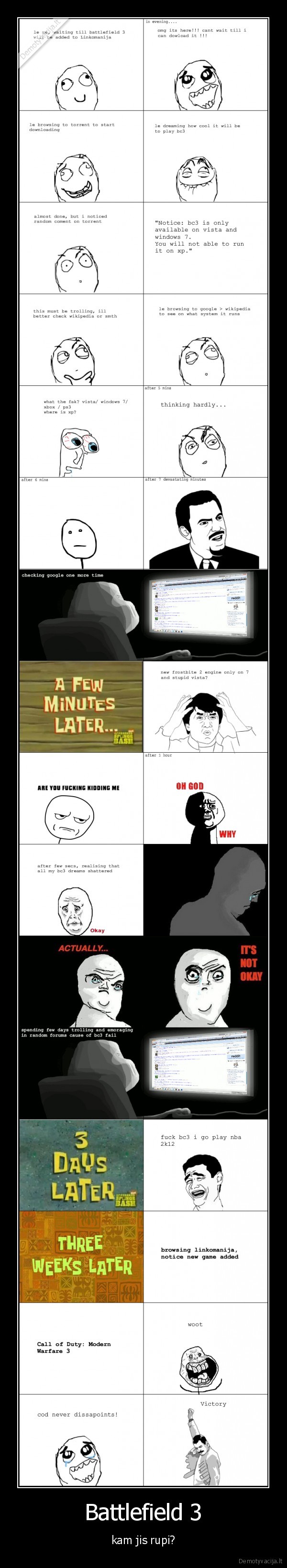 battlefield, 3, call, of, duty, modern, warfare, 3, rage, comics, pussy, troll, nolife