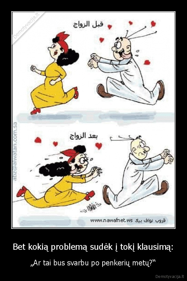 Bet kokią problemą sudėk į tokį klausimą: