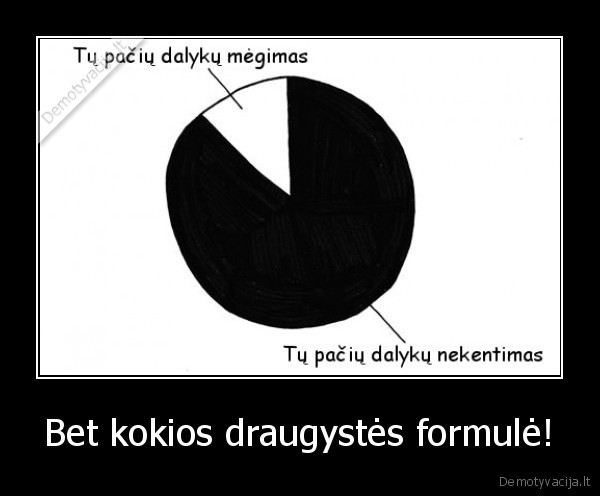 Bet kokios draugystės formulė!