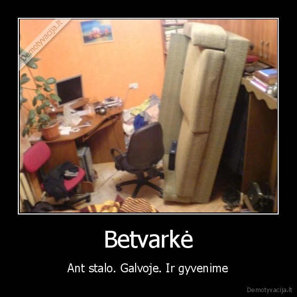 betvarke,stalo,galvoje,gyvenime