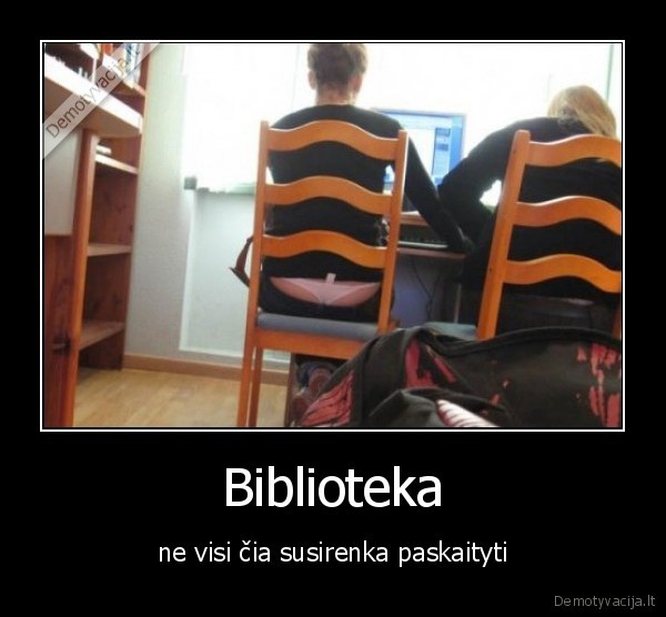 biblioteka, uzpakalis, mergina