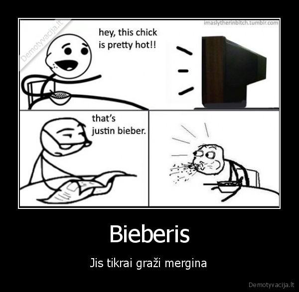 bieberis, mergina, grozis
