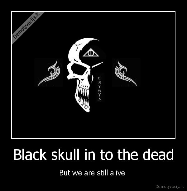 Black skull in to the dead