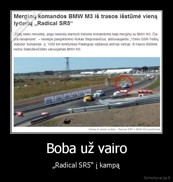 radical, sr5, avarija,tukstancio, kilometru, lenktynes